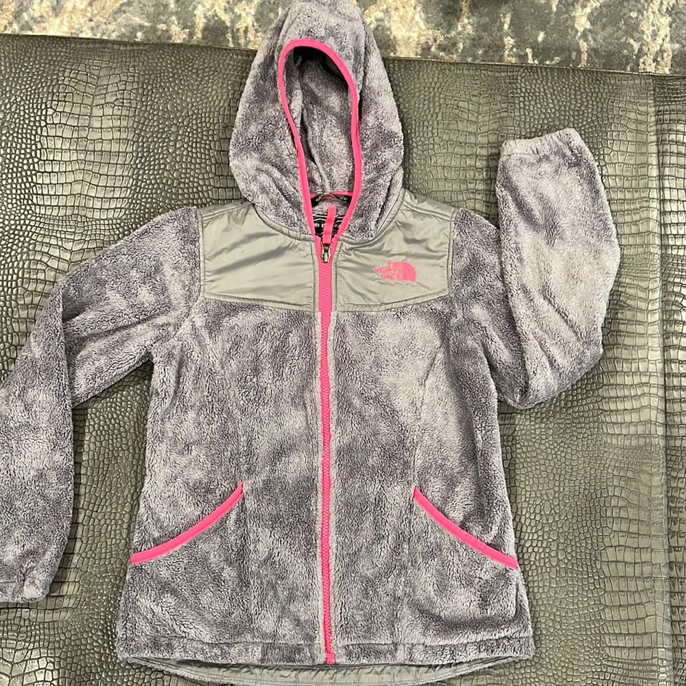 Girls north face zip up jacket